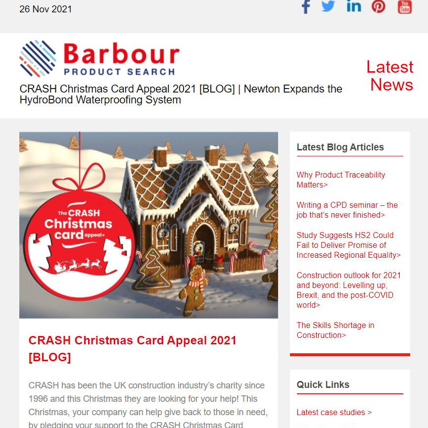 CRASH Christmas Card Appeal 2021 [BLOG] | Newton Expands the HydroBond Waterproofing System
